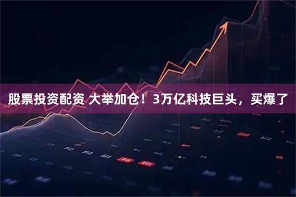 股票投资配资 大举加仓!3万亿科技巨头,买爆了